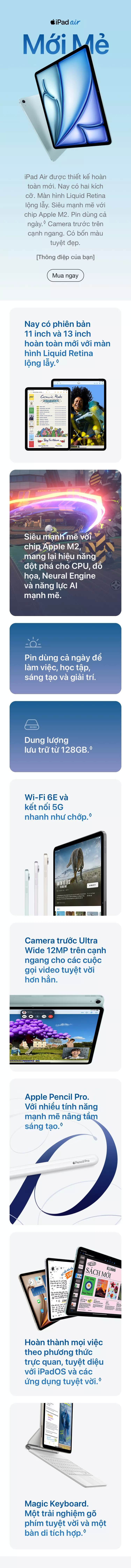 ipad air m2 bản 2024